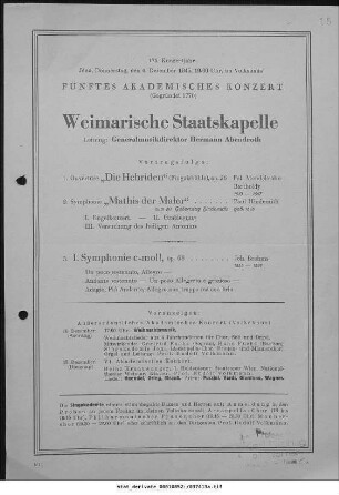 Symphoniekonzert [...] Fünftes Akademisches Konzert