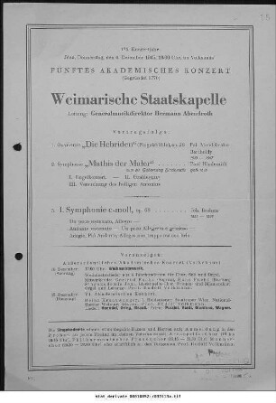 Symphoniekonzert [...] Fünftes Akademisches Konzert