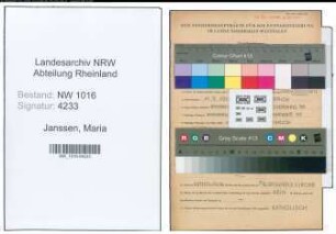 Entnazifizierung Maria Janssen , geb. 11.09.1910 (Vertreter)