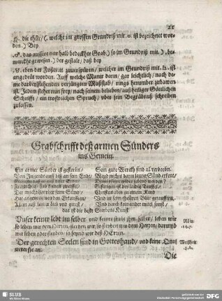 Grabschrifft deß armen Sünders ins Gemein.
