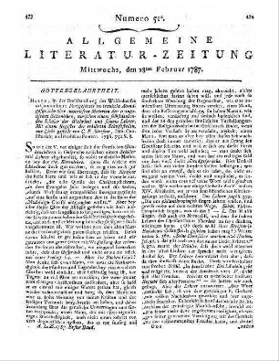 Seiler, G. F.: Das größre biblische Erbauungsbuch. Neuen Testaments erster Theil. Erlangen: Bibelanstalt 1786