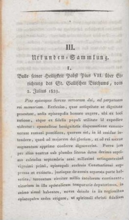 354-367 Päpstliche Bulle, die Errichtung des Bisthums St. Gallen betreffend