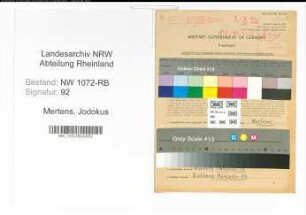 Entnazifizierung Jodokus Mertens , geb. 12.01.1905 (Haendler)
