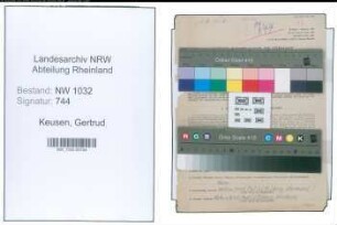 Entnazifizierung Gertrud Keusen , geb. 27.01.1896 (Lehrerin)