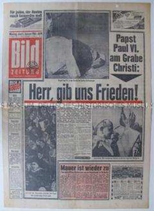 Tageszeitung "Bild ZEITUNG" zum Besuch des Papstes in Israel