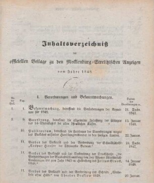 I. Verordnungen und Bekanntmachungen