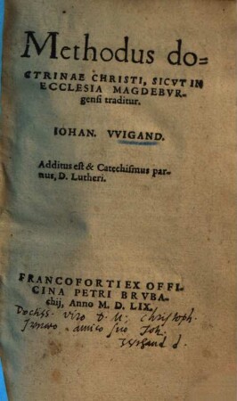 Methodus doctrinae Christi, sicut in Ecclesia Magdeburgensi traditur