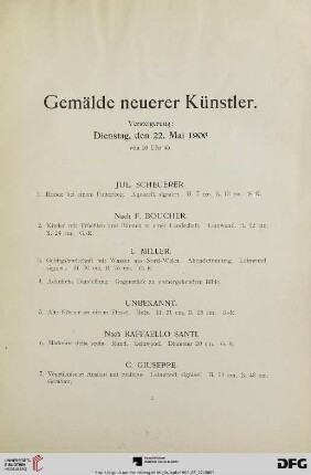 Gemälde neuerer Künstler (Nr. 1-174)