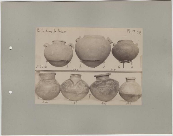 Seven clay vessels. L. Adam Collection