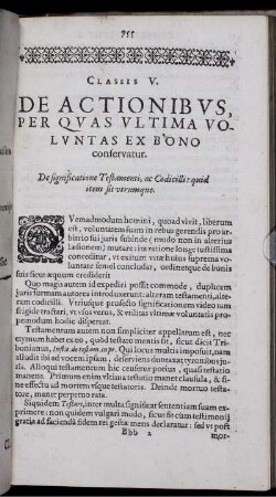 Classis V. De Actionibus, Per Quas Ultima Voluntas Ex Bono conservatur