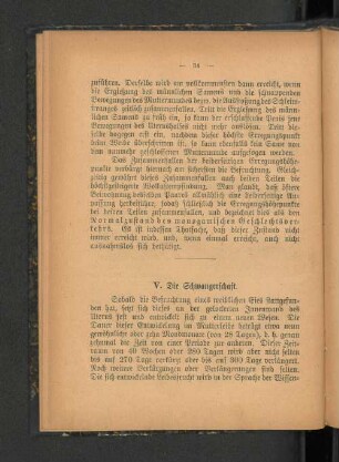 V. Die Schwangerschaft.