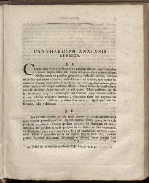 Cantharidum Analysis Chemica.