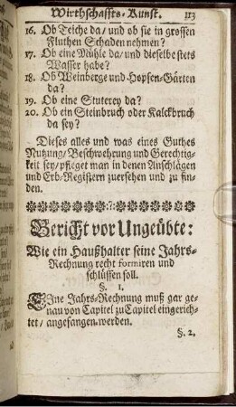 Bericht vor Ungeübte.