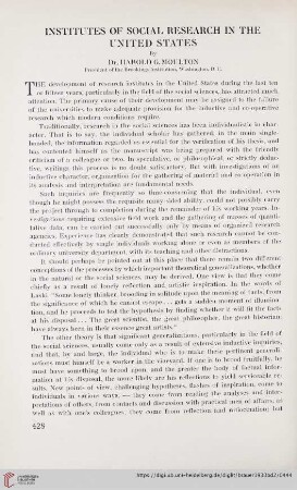 Institutes of Social Research in the United States
