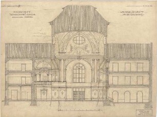 ohne Verfasserangabe; Eichstätt (Bayern); Bauaufnahmen (Bayerisches Denkmälerarchiv), Akademischer Architektenverein, München - Kirche "Notre Dame" (Längsschnitt)