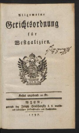 Allgemeine Gerichtsordnung für Westgalizien