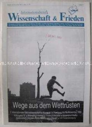 Informationsblatt der Friedensbewegung u.a. über ein internationales Wisenschaftler-Forum für atomare Abrüstung und über die Friedensbewegung in den USA - Sachkonvolut