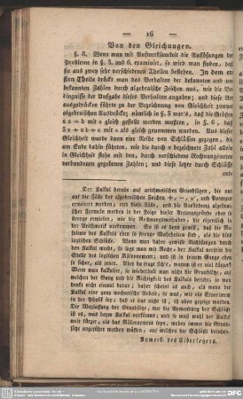 Von den Gleichungen