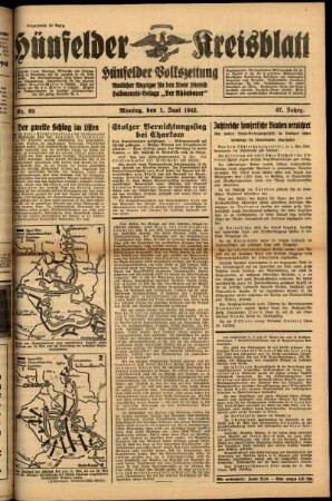 Ausgabe vom Montag, den 01. Juni 1942.