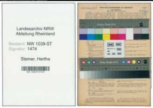 Entnazifizierung Hertha Steiner , geb. 27.02.1877 (Lehrerin)