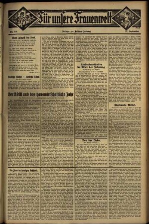 Zweite Ausgabe vom Donnerstag, den 27. September 1934.