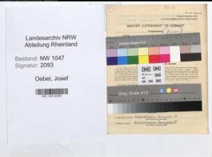 Entnazifizierung Josef Oebel , geb. 09.11.1908 (Laborant)