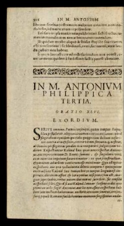 In M. Antonium Philippica Tertia. Oratio XLVI.