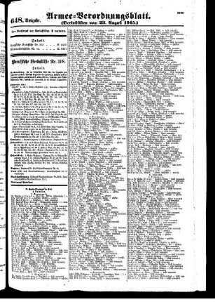 648. Ausgabe. Samstag, 21. August 1915