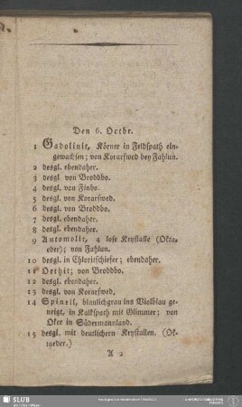 Den 6. Octbr.