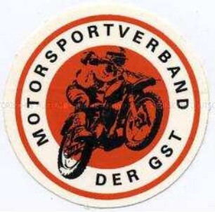 Aufkleber des Motorsportverbandes der GST zum Pfingsttreffen der FDJ 1989 in Berlin