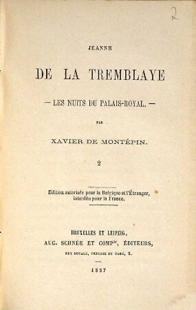 Jeanne de la Tremblaye : les nuits du Palais-Royal, 2