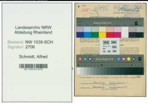 Entnazifizierung Alfred Schmidt , geb. 12.11.1891 (Postsekretaer)