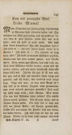 Drey und zwanzigster Brief.