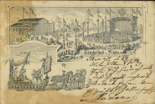 Gruss vom Sängerfest in Pirna 1898