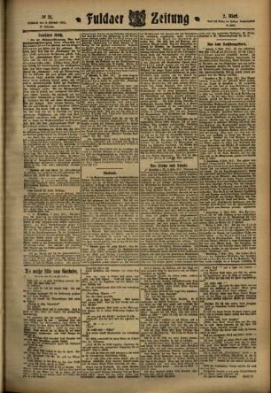 Zweite Ausgabe vom Mittwoch, den 08. Februar 1911.
