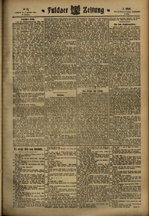 Zweite Ausgabe vom Mittwoch, den 08. Februar 1911.
