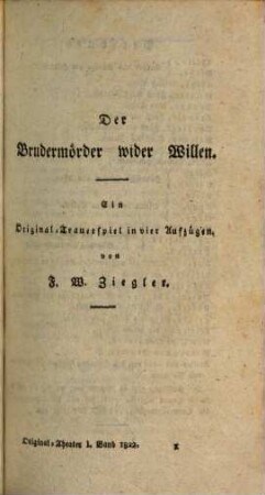 Original-Theater : für das Jahr .... 1822, 1