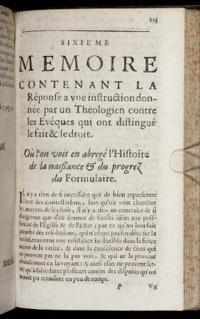 Sixie´me Memoire