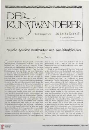 3/4: Neueste deutsche Kunstbücher und Kunstschriftstellerei
