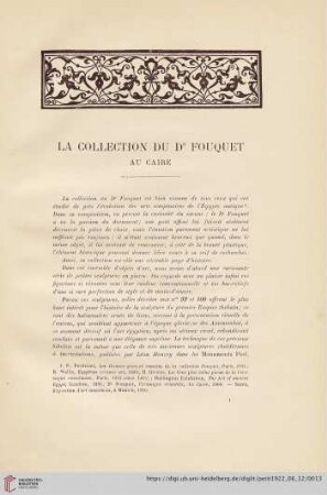 La collection du Dr Fouquet au Caire
