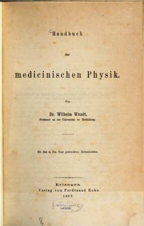 Handbuch der medicinischen Physik