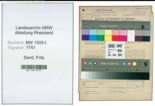 Entnazifizierung Fritz Sand , geb. 19.11.1906 (Hilfsmeister)