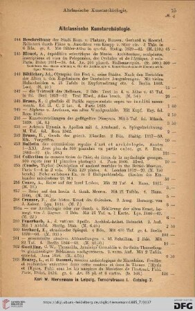Altclassische Kunstarchäologie (Nr. 244 - 284)