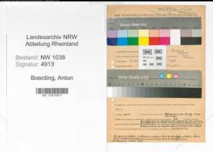 Entnazifizierung Anton Boerding , geb. 10.12.1905 (Bankangestellter)