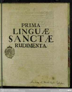 Prima Linguae Sanctae Rudimenta