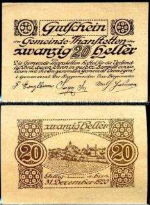 Thanstetten, Oberösterreich 20 Heller