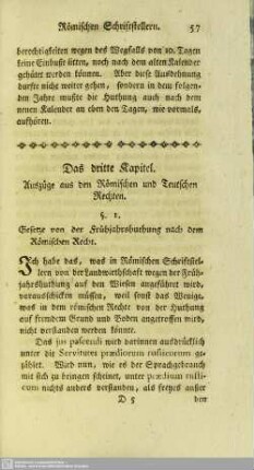 Das dritte Kapitel. Auszüge aus den Römischen und Teutschen Rechten