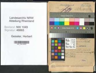 Entnazifizierung Herbert Geissler , geb. 06.07.1907 (Beamter)