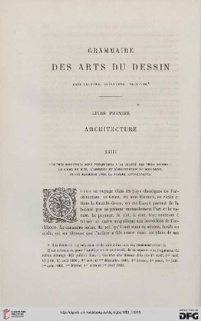 14: Grammaire des arts du dessin, 1, Architecture, 23 : architecture, sculpture, peinture