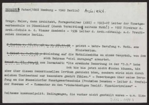 Teilübersetzungen zu Schreiben zw. Behrens und Muthesius (Inhalte der Schreiben)